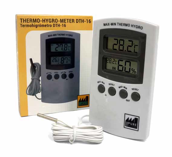 TERMOHIGROMETRO CON SONDA DTH-16 PURE FACTORY - - TERMOHIGROMETROS - INSTRUMENTOS MEDIDA