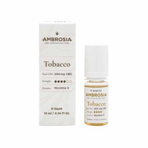 AMBROSIA 200 MG CBD E-LIQUID 10 ML (TABACO) - - PARAFARMACIA Y COSMETICA - PARAFERNALIA
